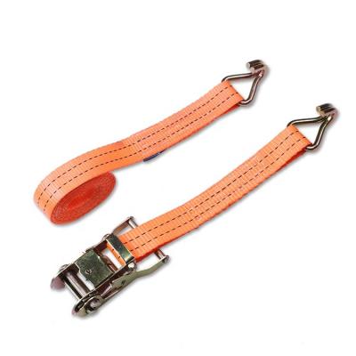 China Polyester 35mm 2000 Dan GS TUV Certificate Cargo Lashing Ratchet Tie Down Strap With Double J Hook for sale