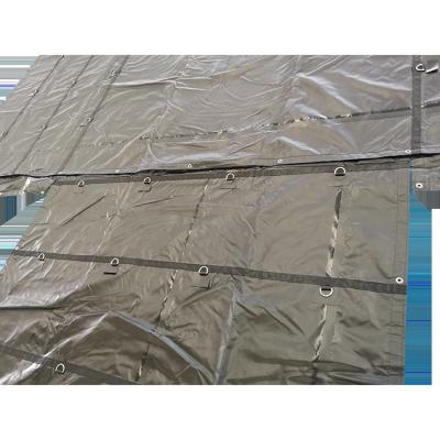 China Lightweight Water Resistant 18oz Fabric PVC Vinyl Waterproof Steel Tarpaulin Lumber Tarpaulin for sale