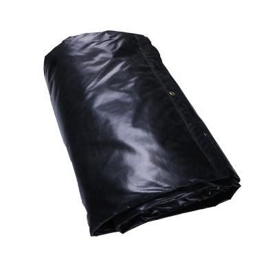 China Water Resistant 18oz Black Vinyl Lumber Tarps With 8 Feet Flap for sale