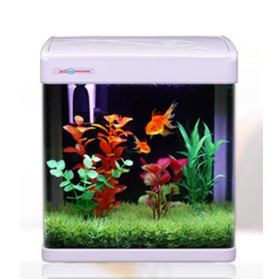 China Minjiang New Sustainable Design Mini Glass Coral Led Fish Tank Aquarium for sale