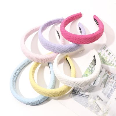 China Hair decoration 2022 summer spring color soft waffle hair circle fashion headbands mop headbands for women for sale