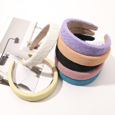 China 2022 Hair Decoration Women Fashion Headbands Korean Style Multicolor Fancy Headbands For Girls Fine Grain Sponge Hair Circle Bands for sale