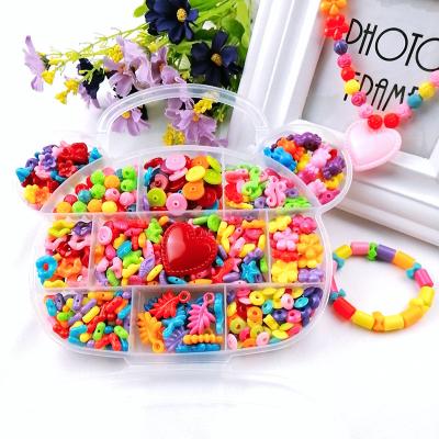 China DIY Necklace Bracelet Beads Kids Acrylic Beads Set Accessories for Kids Girl Children Jewelry Making Necklace Bracelet for sale