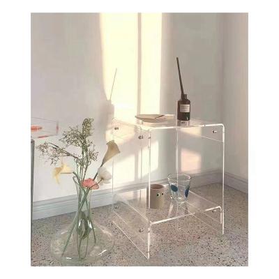 China Deployment of transparent goods contract and minimalist coffee table light color bedroom shelving Nordic Table for sale