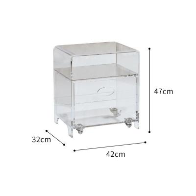 China Customized Environmental Friendly Blue Transparent Acrylic Bedside Coffee Table for sale