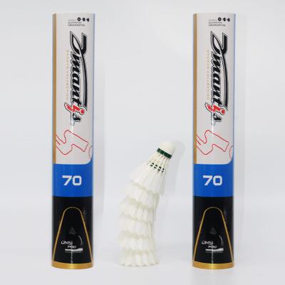 China Anti Hitting Badminton Goose Feather Shuttlecock  For Tournament  D70 Model for sale