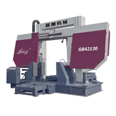 China Industrial Metal Cutting Large Range 1300mm Metal Cutting Band Saw Machine Double Cut Column GB42130 for sale