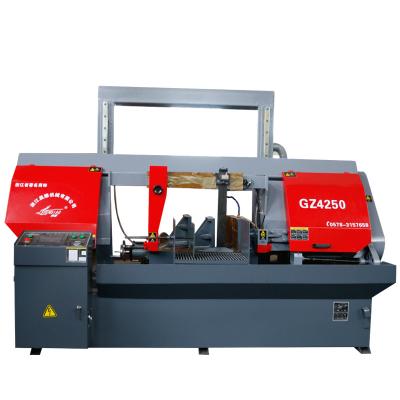 China Automatic metal cutting cnc iron steel bar pipe cutting band saw machine GZ4250 for sale