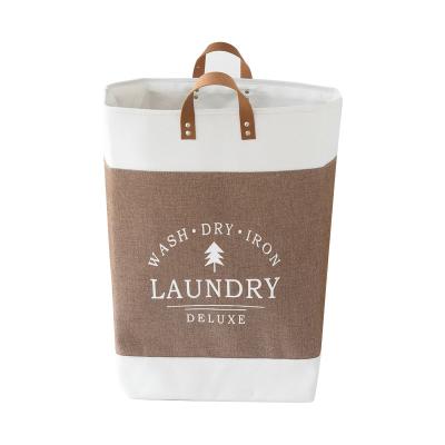 China Viable Foldable Storage Basket Cloth Bag Foldable Laundry Hamper Canvas Laundry Hamper for sale