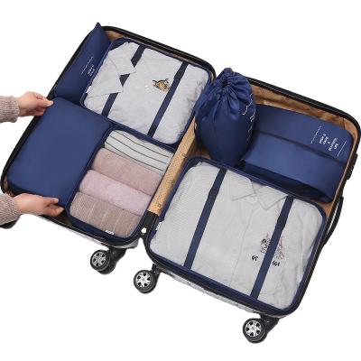 China Durable Travel Packing Cubes Portable Suitcase Clothes Travel Packing For Travel 7pcs Organizer Set Travel Storage Bag for sale