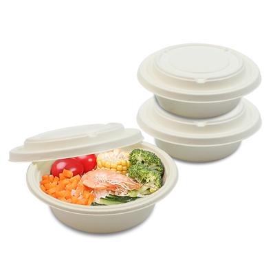 China Disposable Clam Shell Biodegradable Bagasse Food Soup Microwavable Bowl for sale