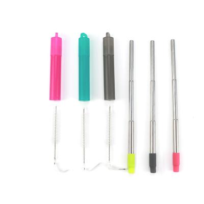 China Sustainable Portable Reusable Stainless Steel Metal Telescopic Drinking Straws Svin Straw for sale