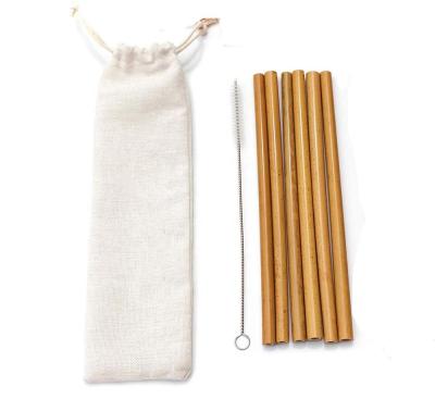 China Viable Viable Amazon Hot Seller Sells Premium Bamboo Wholesale Straws Sets With Bag for sale