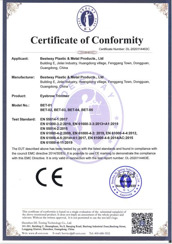 CE - Bestway Plastic And Metal Products Ltd.