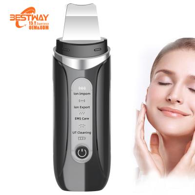 China Face Facial Electric Ultrasound Beauty Care Equipment Ultrasonic Skin Spatula DEEP CLEANING Scrubber for sale