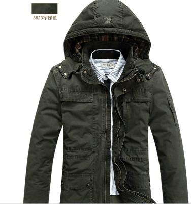 China Straight Type Mens Military Jacket M L XL With Detachable Cap for sale