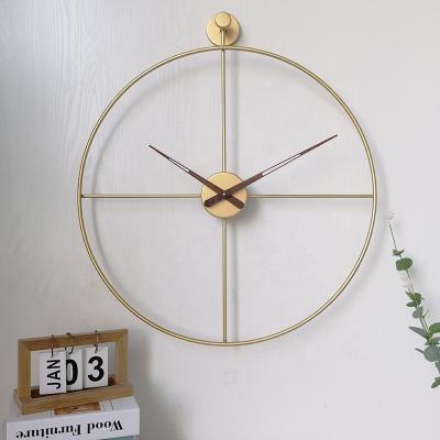 China Spanish Bedroom Ring Wall Clock Simple Metal Restaurant Metal Iron Style Central Institute of Statistics Antique Simple Creative Nordic Wall Clock for sale