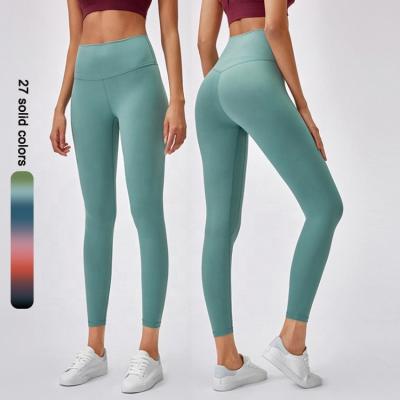 China Custom Logo Breathable Nylon Spandex Women's High Waist Tummy Control 4 Way Stretch Gym Leggings Women With Pocket for sale