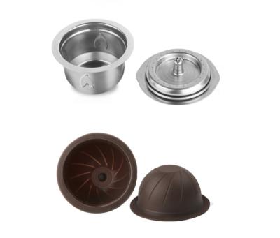 China Novelty reusable/stainless steel lid by refillabel compatible with the disposable biodegradable capsule Vertuo by Nespresso for sale