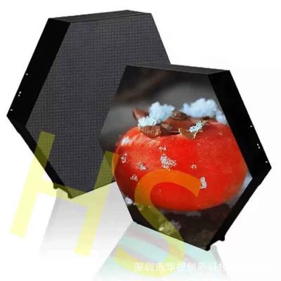 China Hexagon Creative Led Signs Screen Gepersonaliseerd hex led display Volkleurig led display Te koop