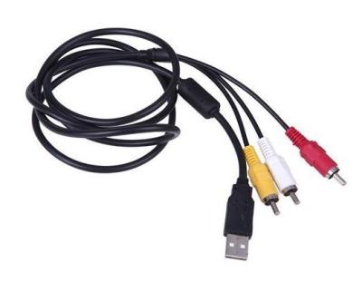 China COMPUTER 3 RCA to USB AM cable, flexible PVC jacket with color coded connectors for sale