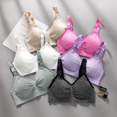 China Antibacterial Wireless Nursing Bra For Breastfeeding Nursing Maternity Bras Lift Up Seamless Pregnancy Bralette Underwear Plus Size for sale