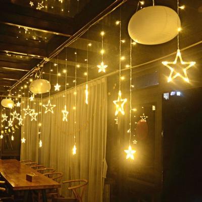 China High Quality And Long Lasting Christmas Window String Wedding Waterfall Star Twinkle Fairy Safety Led Curtain Lights for sale