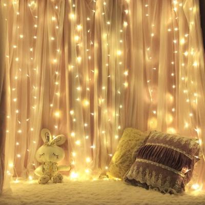 China High Quality 8 Modes Waterfall Led String Light 3M*3M 300led Curtain Led Lights Wedding Bedroom Curtain Led Lights for sale