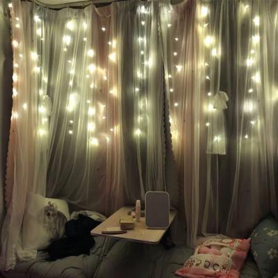 China outdoor free example of 8 functions factory supply discount price copper wire curtain light christmas fairy lights decorations for sale