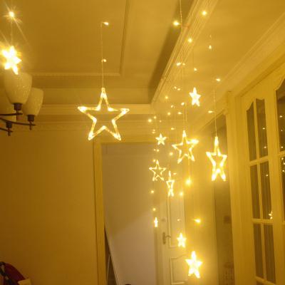 China High Quality And Long Lasting Christmas Window String Wedding Waterfall Star Twinkle Fairy Safety Led Curtain Lights for sale