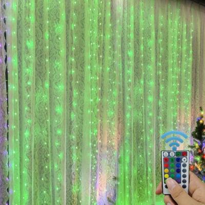 China Indoor Curtain Decoration Twinkle Led Window Curtain String Lights For Bedroom Decorations Christmas Lights for sale