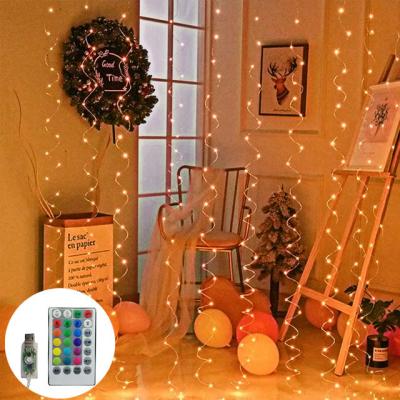 China Curtain Decoration Curtain String Lights USB Powered Room Lights Wedding Party Christmas Decorations With Remote Control for sale