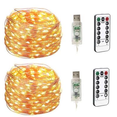 China 8 Modes String Light Remote Control Timer Waterproof Battery Operated Christmas Lights Fairy LED Copper Wire String Light for sale