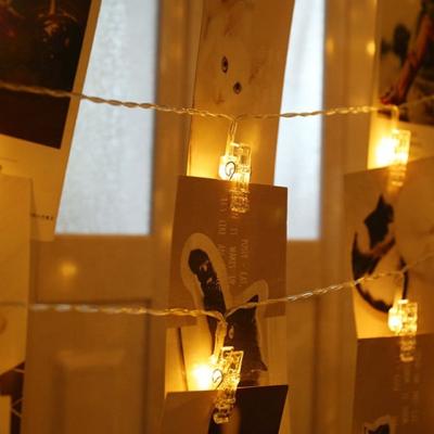 China String Light LED Photo Clip String Lights Transparent Cable LED Fairy Lights Inside Clips Clear Christmas Led Light for sale