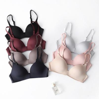 China Drop shipping QUICK DRY fashion solid color simple lift up T-shirt bra comfort women wireless seamless bra for sale