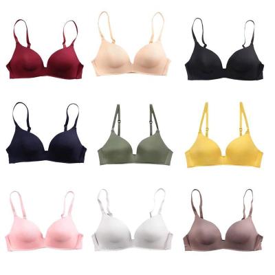 China Literary style QUICK DRY lightweight thin section seamless no steel ring per piece gather sleep sports girls bra anti-step underwear for sale