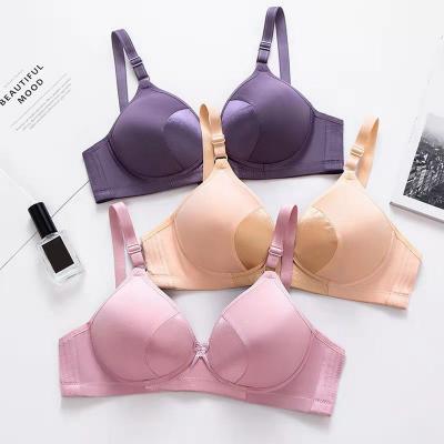 China Anti-allergy large size thin section anti-sag gathered non-magnetic bras none steel ring underwear sexy bra women for sale