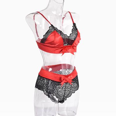 China New women's casual hot design of the bra sexy large size strappy lace bra set lace back buckle underwear for sale