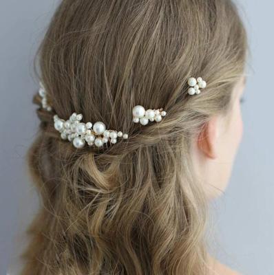 China Japan And Korean Style Fashion Hair Clip Piece Headpiece Hypoallergenic Hair Pins Comb Perla Pearl Hair Accessories Women Wedding Bridal Hair Jewelry for sale