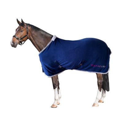 China Super Soft Dark Blue Equestrian Blanket Fleece Horse Blanket 250gsm 105-165cm 105-165cm for sale