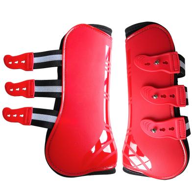 China Easier to adjust the tightness of the leg protectors. Easier to adjust the tightness of the leg protectors. Obstacle horse cuffs PU plus diving speed, effectively protect the horse leg tendon-front leg (pairs) for sale