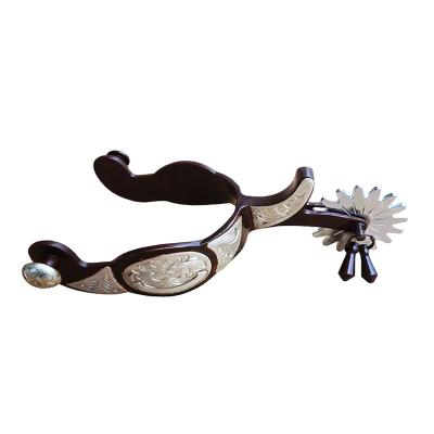 China British stainless steel tines with copper wheels on the head. British stainless steel tines with copper wheels on the head. Bronze western hair cowboy teeth, inlaid with German silver decorative board, hand-carved for sale