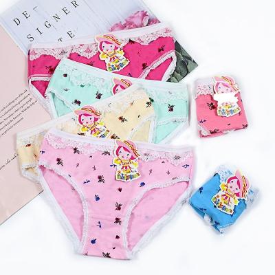 China wholesale colorful soft girl lace panties sustainable cotton Kids underwear children briefs for sale