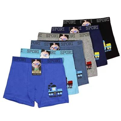 China Breathable And Sustainable Cartoon Printed Boys Underwear 95% Cotton 5% Spandex In Mixed Color for sale