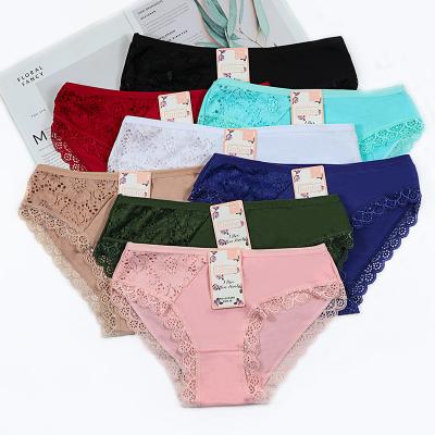 China Transparent Sexy Ladies Lace Underwear M. L.. XL. Cotton Panties Of Mid-Rise And Low Waist for sale