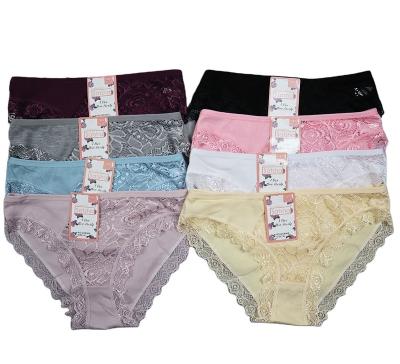 China Stock Sexy Styles Breathable Lady Briefs Quick Dry Panty Cotton Lace Women Underwear for sale