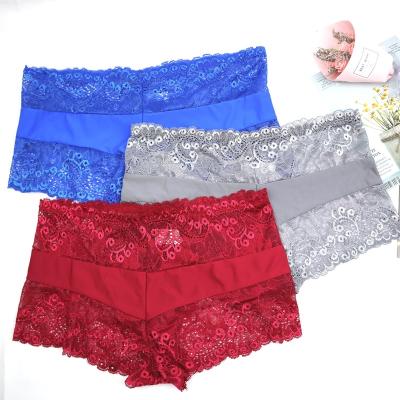 China Sexy Lace Panties Women Lingerie Pretty Briefs nylon Mid Waist Cute Women Underwear for sale