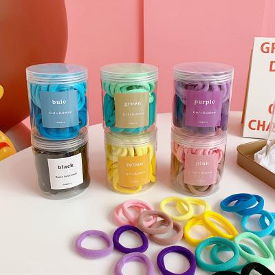 China 50 PCS/Box Kids Hair Rope Kids Hair Accessories Wholesale Fashionable Candy Color Waist Elastic Hair Bands For Girls Children for sale