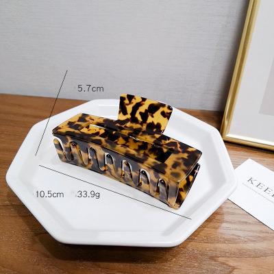 China Korean Hairclaws Hair Claw 11cm Acetate Big Cut Vintage Leopard Acetate Plastic Acrylic Hair Clutch Claw Clip For Women Hair Accessories for sale