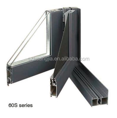 China 60S Series Aluminum Swing Window Frame with PVC flynet and glass for sale